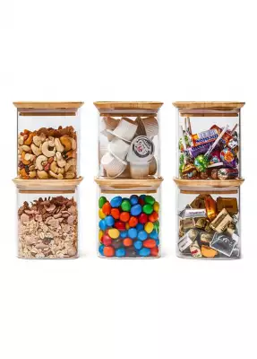 Kutija za odlaganje staklo drvo 1.1l